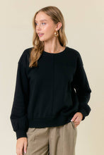 Fleece Drop Shoulder Long Sleeve Drawstring Back