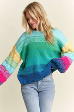 Puff Sleeve Ombre Sweater Top