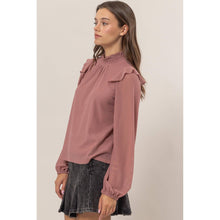 Lurex Mesh Ruffle Blouse