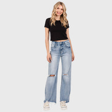 DISTRESSED HIGH RISE COMFORT VINTAGE FLARE JEANS