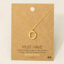 Gold Dipped Bubble Letter Pendant Necklace: O