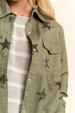 This Star Printed Baby Doll Front Snap Jacket