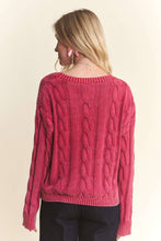 Mineral Washed Cable Knit Sweater