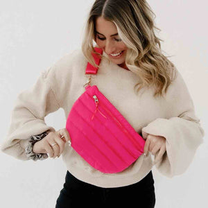 Jolie Puffer Belt Bag: Pink