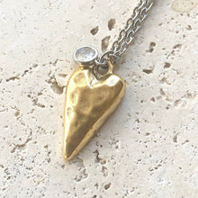 Hammered Heart Mixed Metal Necklace