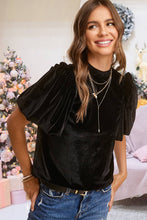 Velvety Puff Fall Winter Short Sleeve Top