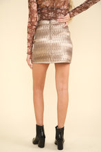 Pleated Textured Vegan Leather Mini Skirt