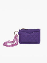 WL2368 Rhodes Quilted Wallet w/ Chain Bangle: Purple