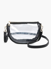 Peyton Clear Banana Crossbody Bag: Black