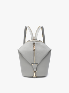 BP2465 Linnette Foldover Clasp Backpack w/ Zip Compartment: White