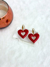 Camille Heart Drop Earrings: Pearl