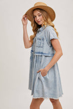 Denim Button Down Shirt Mini Dress