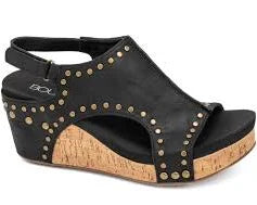 Corky's Carley Wedge Heel - Black Oil Pu Studs