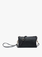 Riley Monogrammable 3 Compartment Crossbody/Wristlet: Black