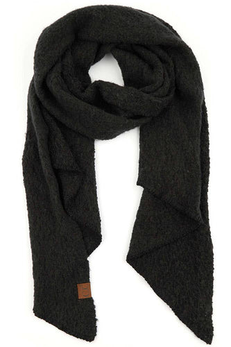 C.C Whipstitched Edging Bias Cut Scarf BLACK