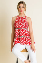 THML Smocked Tiered Print Top Red