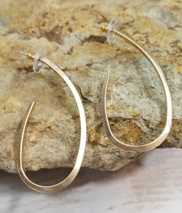 Gold Toned J Hook Earrings