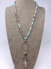 *P3 Deal* Amazonite Gemstone Necklace w/ Large Crystal Pendant
