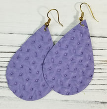 Lavender Textured Teardrop Leather Earrings
