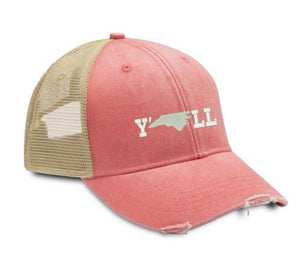 Y'all North Carolina Hat (Coral)