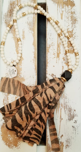 Sari Silk Tassel Necklace (Tiger/Black)