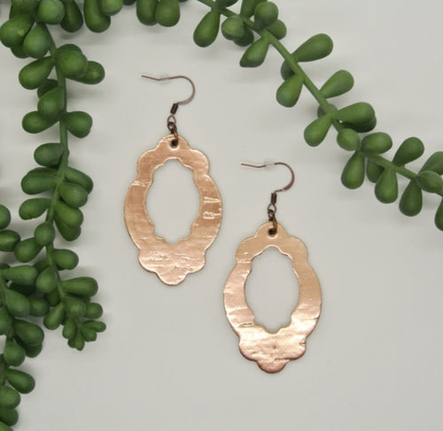 PP Rose Gold Cut Out Leather Earrings