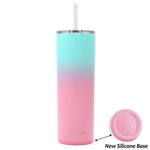 Ice Shaker 20oz Skinny Steel Tumbler With Straw - Pink Mint Ombre