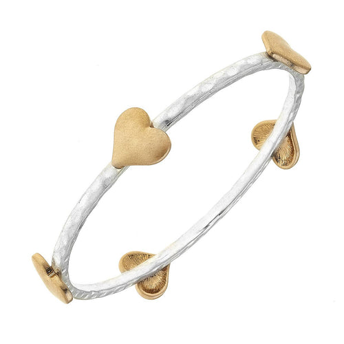 Claudia Heart Bangle in Two-Tone