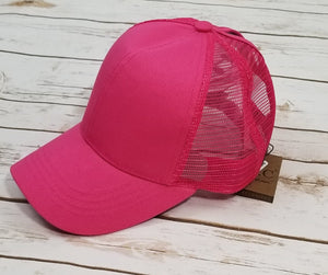 *FINAL SALE* CC Ponytail Baseball Cap (Hot Pink)