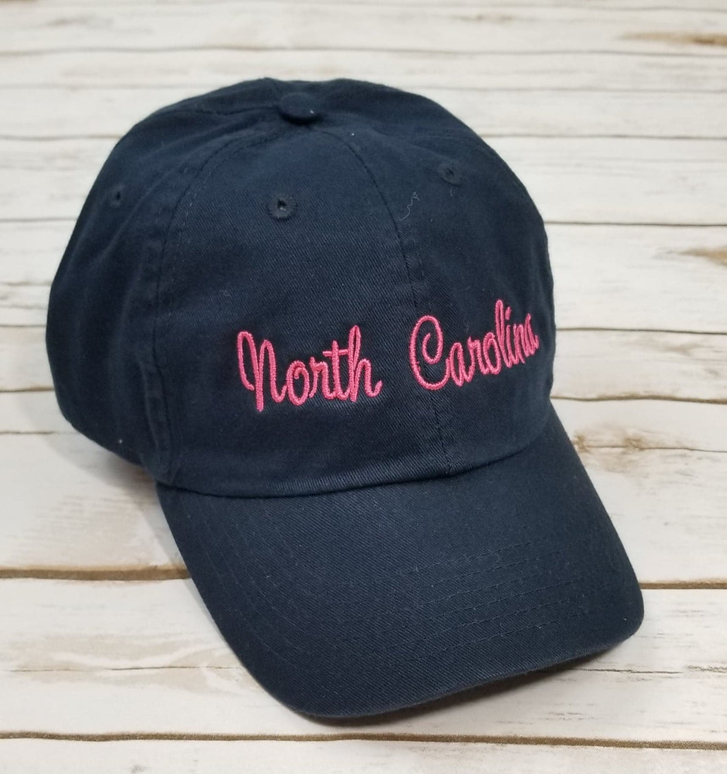 *FINAL SALE* North Carolina Baseball Cap (Navy/Hot Pink)