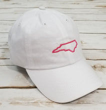 *FINAL SALE* NC State Outline Baseball Cap (White/Hot Pink)