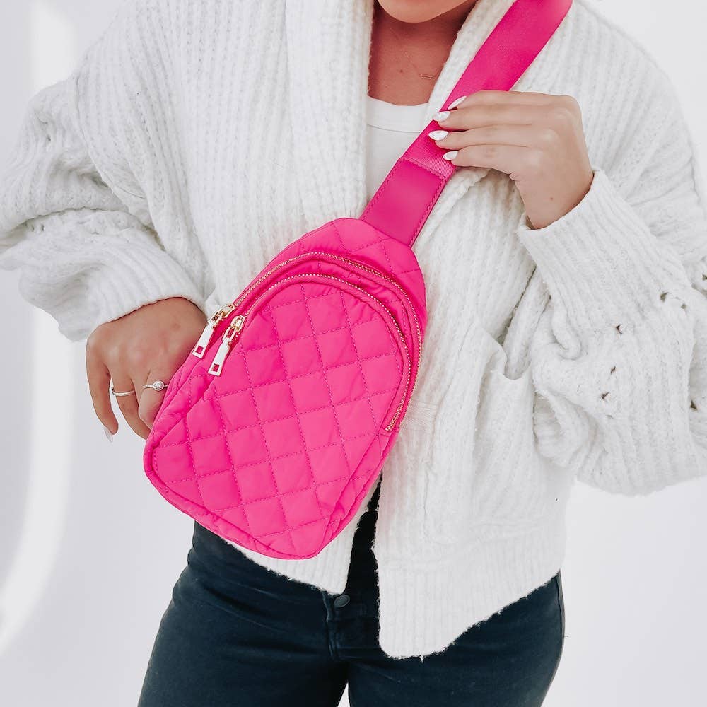 Pinelope Puffer Bum Bag: Fuchsia