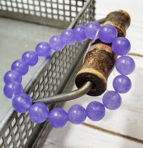 Lavender Smooth Glass Beaded Bracelet
