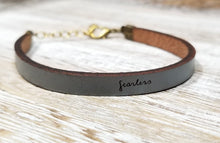 "fearless" Adjustable Leather Bracelet