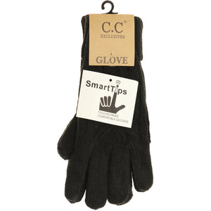 Lined Cable Knit Gloves BLACK