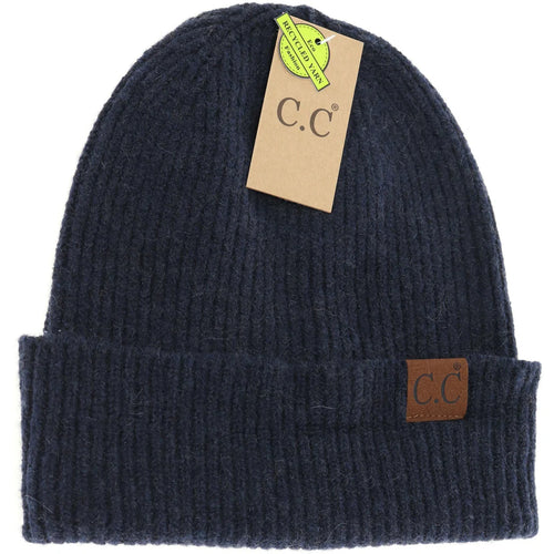 CC Unisex Soft Ribbed Cuff Beanie NAVY