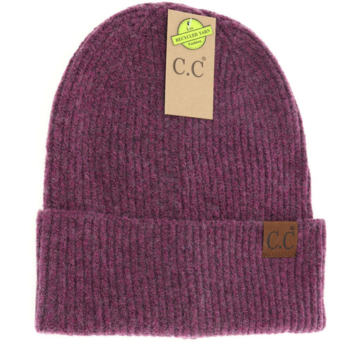 CC Unisex Soft Ribbed Cuff Beanie ORCHID FLOWER