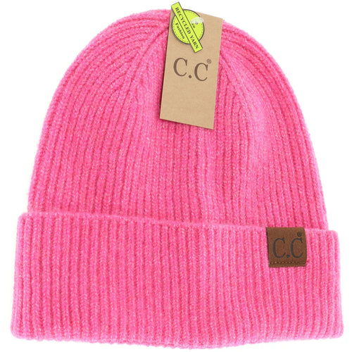 CC Unisex Soft Ribbed Cuff Beanie DIVA PINK