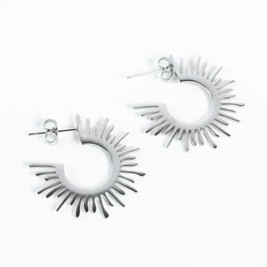 Silver Sunburst Earrings