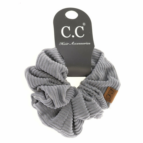 Corduroy Ponytail CC Scrunchie GREY