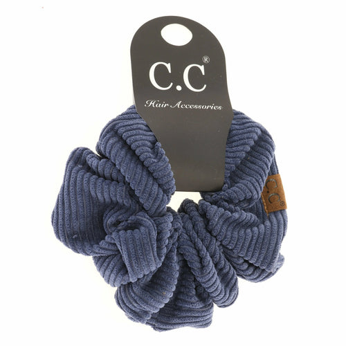 Corduroy Ponytail CC Scrunchie DARK DENIM