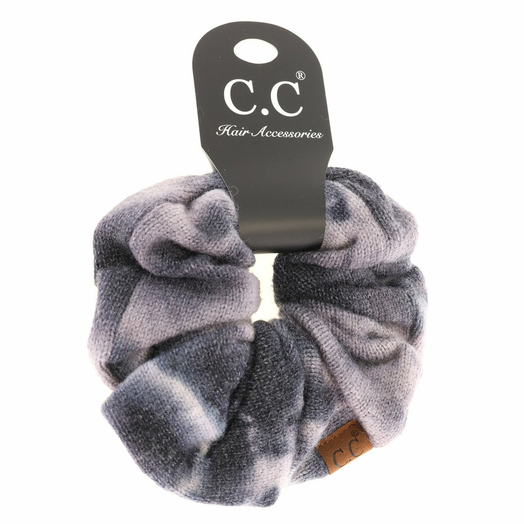 Tie Dye Ponytail Scrunchie DK GREY/LT GREY