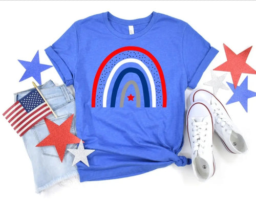 4th of July Rainbow Graphic Tee