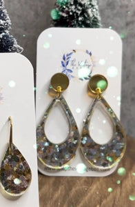 VB Silver/Gold Glitter Drop Earrings