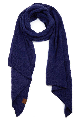 C.C Whipstitched Edging Bias Cut Scarf NAVY