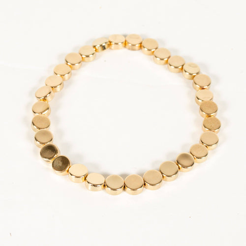 Cultured Coin Stretch Bracelet: Gold