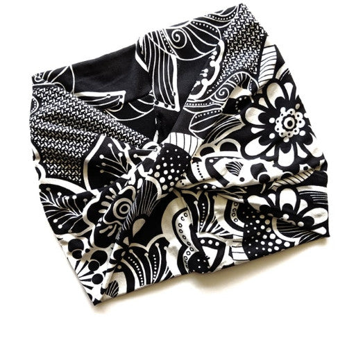 Black & White Boho Women's Wide Headband