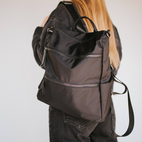 Nori Nylon Backpack - Black