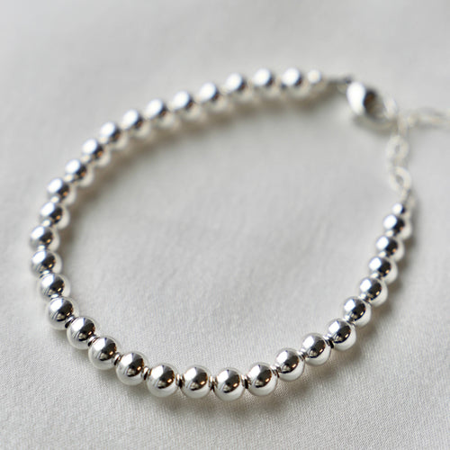 Silver Filled 4mm Beaded Bracelet