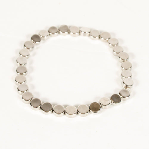 PS Cultured Coin Stretch Bracelet SILVER